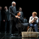 Martin Zebari (Cleomenes), left, Josh Carpenter (Dion), Henry Godinez (Camillo), Christiana Clark (Paulina), Christopher Sheard (Archidamus) and Dan Donohue (Leontes)